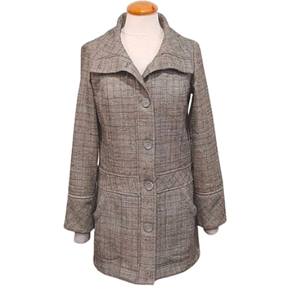 Lole Jackets & Blazers - Lole Nubby Tweed Windowpane Fleece Lined Fall Coat- Sz. Sm